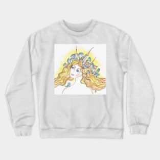 Blonde Watercolor Painting Crewneck Sweatshirt